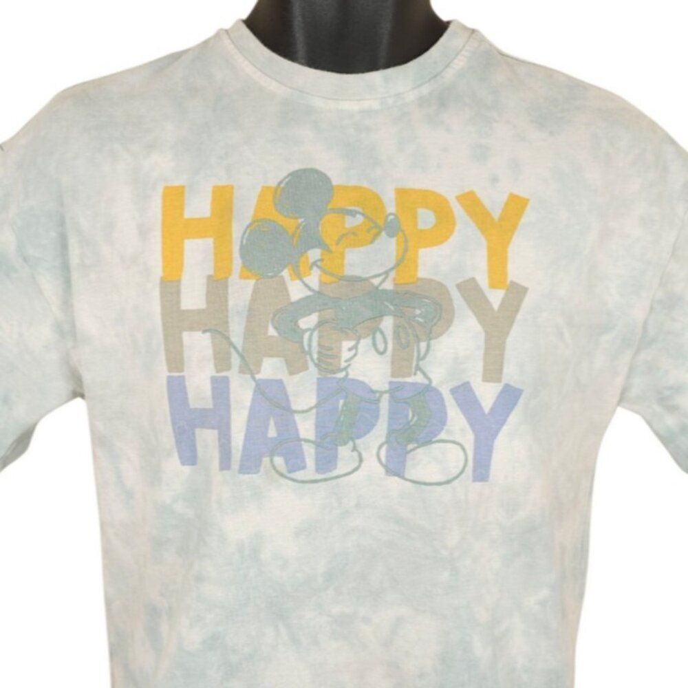 Mickey Mouse T Shirt Youth Size 9/10 Blue Walt Disney Happy Tie Dye